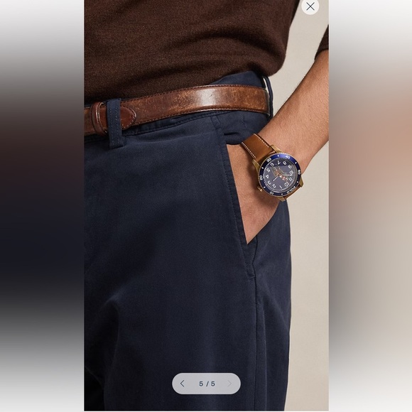 Ralph Lauren Stretch Straight Fit Navy Chinos - Picture 7 of 9